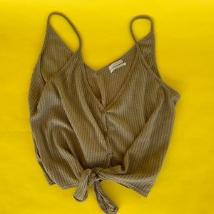 Urban Outfitters Waffle Knit Tie-Front Cami